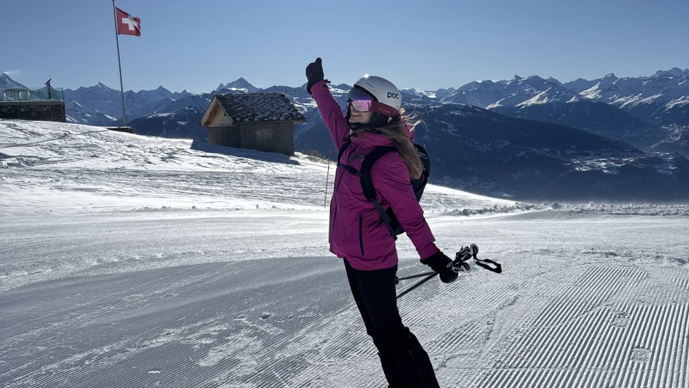 Heerlijk cruisen door het skigebied.